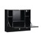 Black Wall Mount Folding Desk with Drawer Compact Storage Workstation